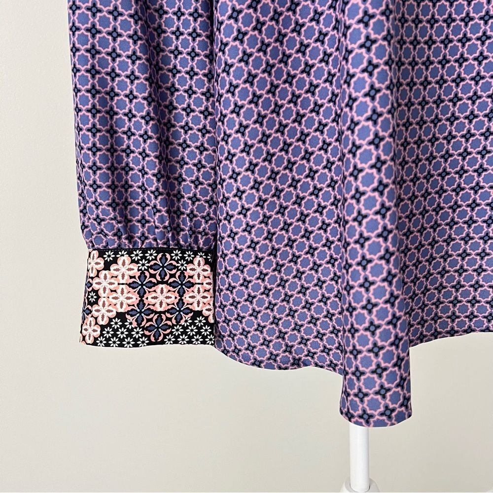 Loft Plus Printed Long Sleeve Blouse Size 20 in Purple - Picture 4 of 7